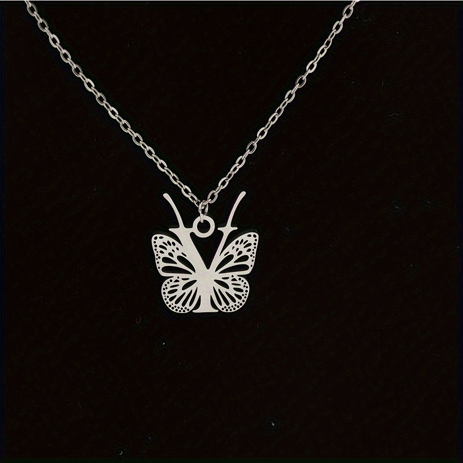 Personalized Butterfly Letter Necklace