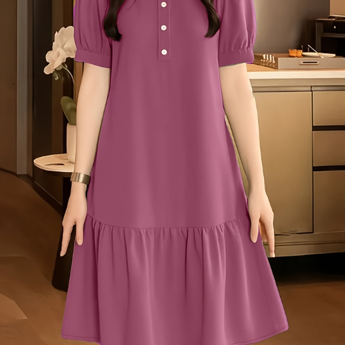 Women's Elegant A-Line Midi Dress