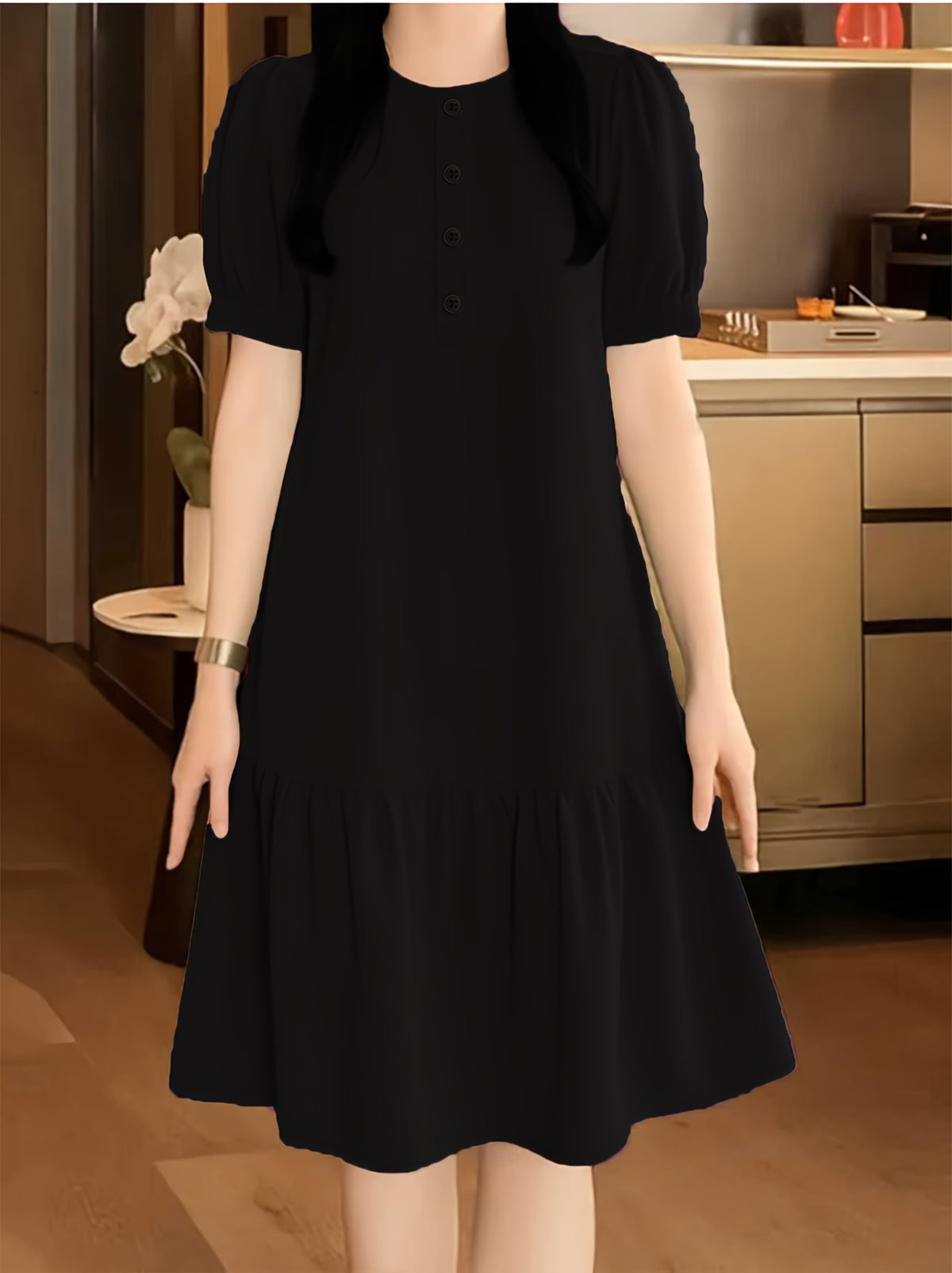 Women's Elegant A-Line Midi Dress