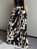 Women's High-Waist Printed Maxi Skirt