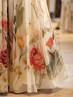 Women's Floral A-Line Maxi Skirt