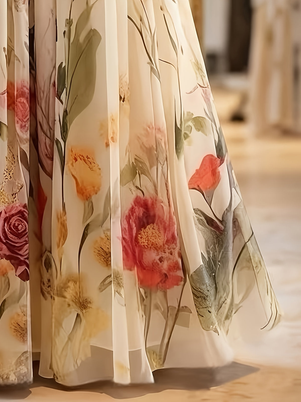 Women's Floral A-Line Maxi Skirt
