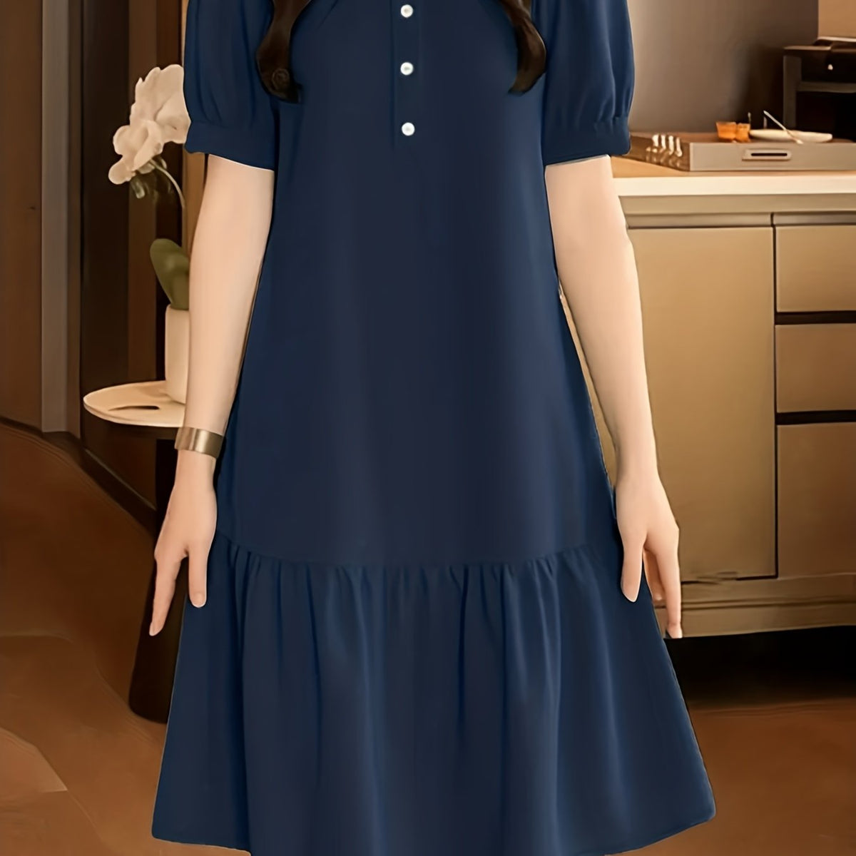Women's Elegant A-Line Midi Dress