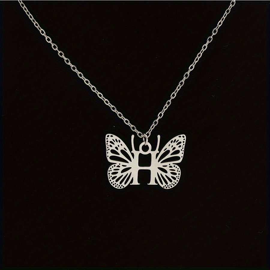 Personalized Butterfly Letter Necklace