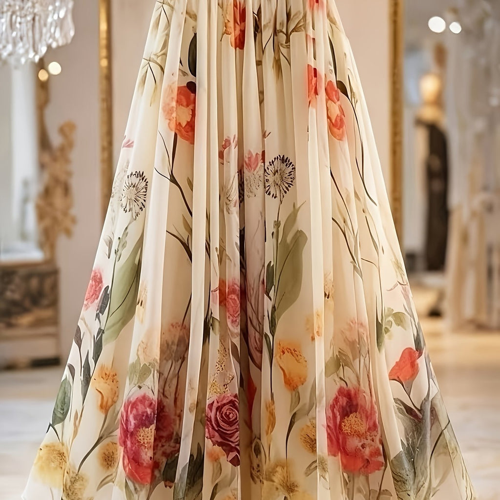 Women's Floral A-Line Maxi Skirt
