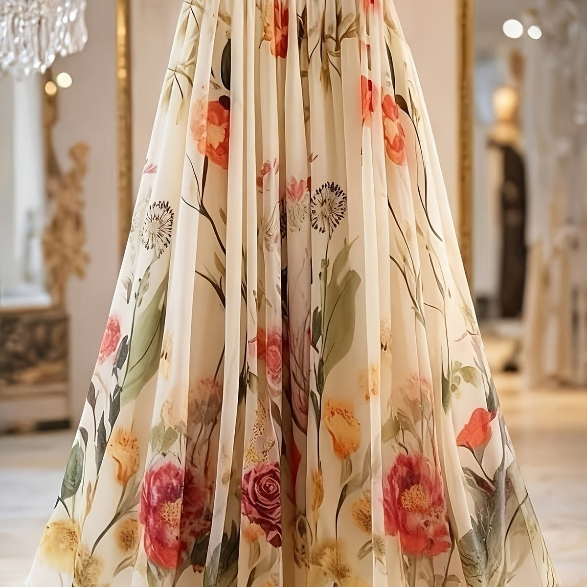 Women's Floral A-Line Maxi Skirt