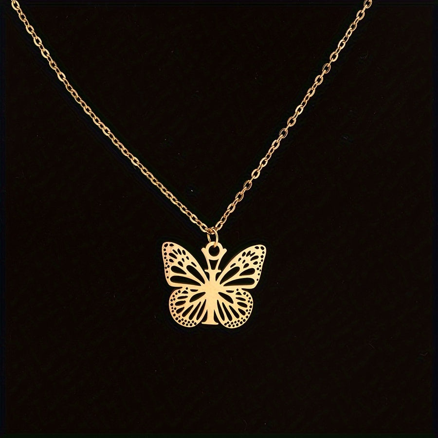 Personalized Butterfly Letter Necklace