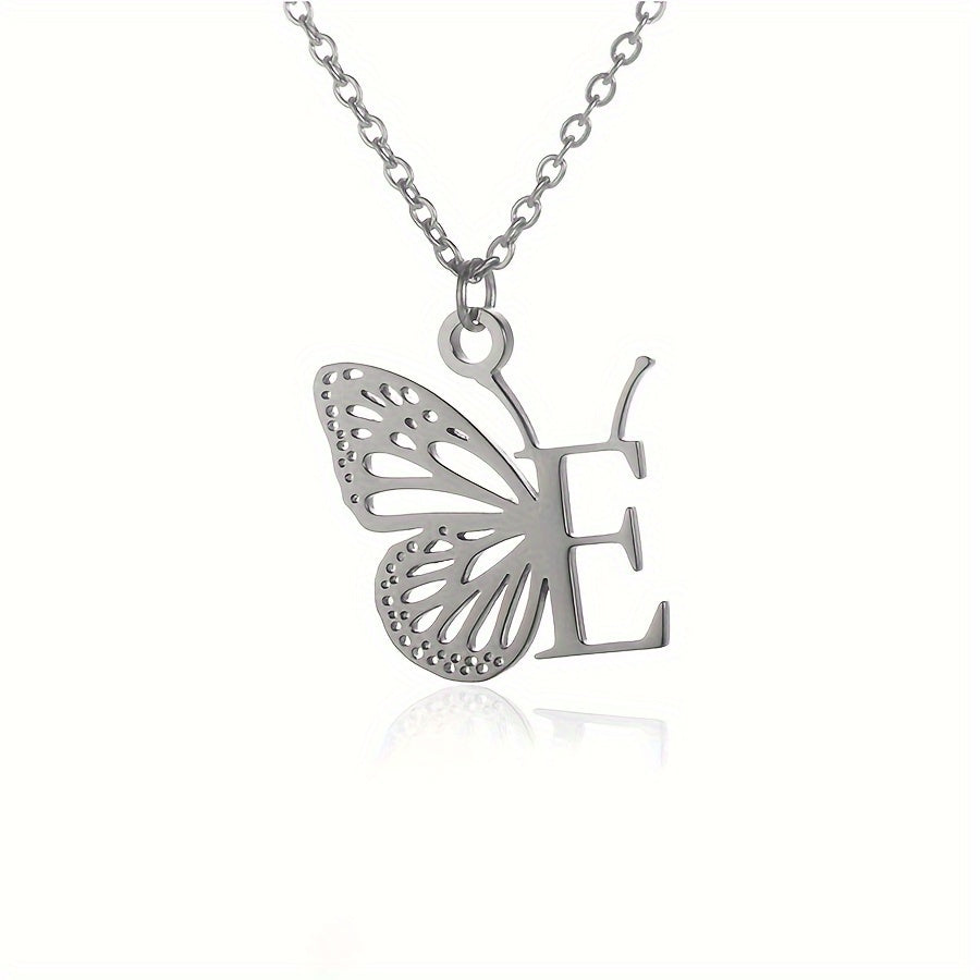 Personalized Butterfly Letter Necklace