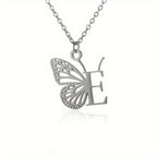 Personalized Butterfly Letter Necklace