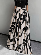 Women's High-Waist Printed Maxi Skirt