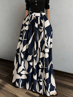 Women's High-Waist Printed Maxi Skirt
