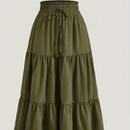 Women's Tiered Midi Skirt