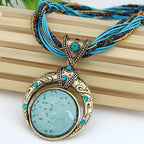 Women's Green Stone Pendant Necklace