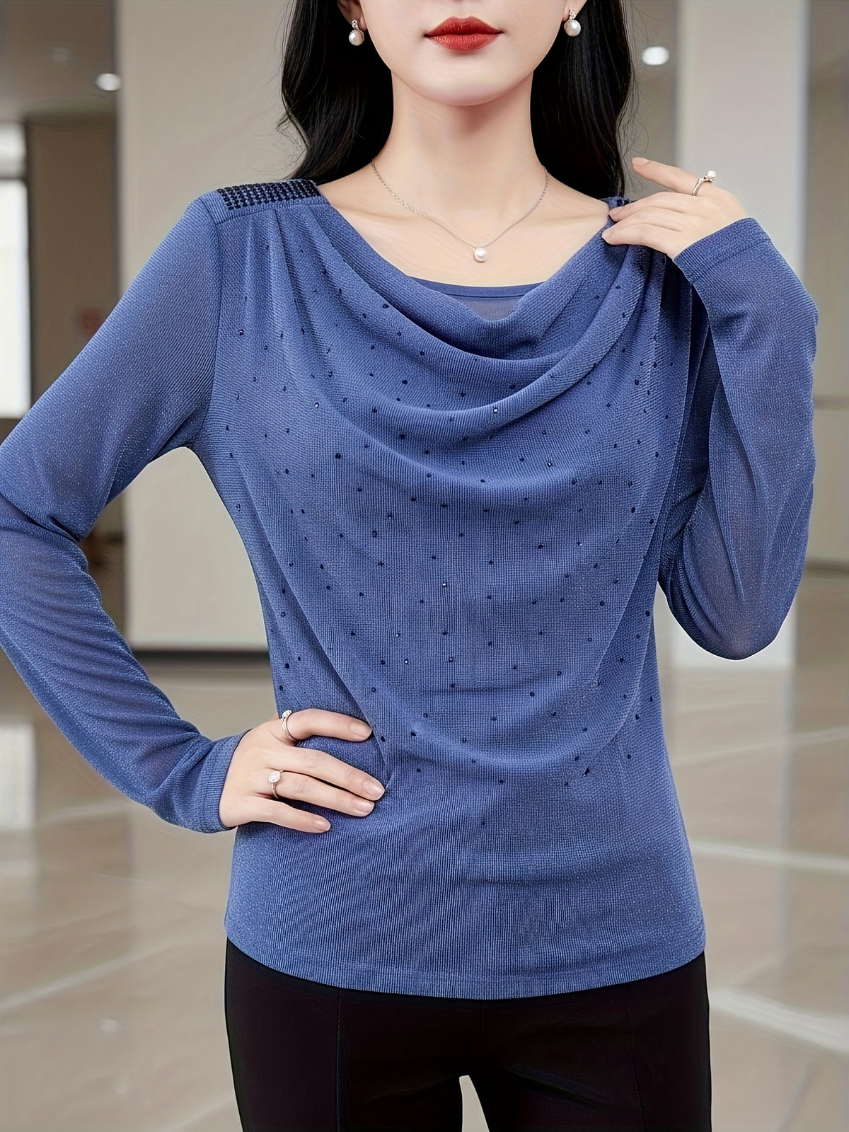 Women's Rhinestone Detail Blouse